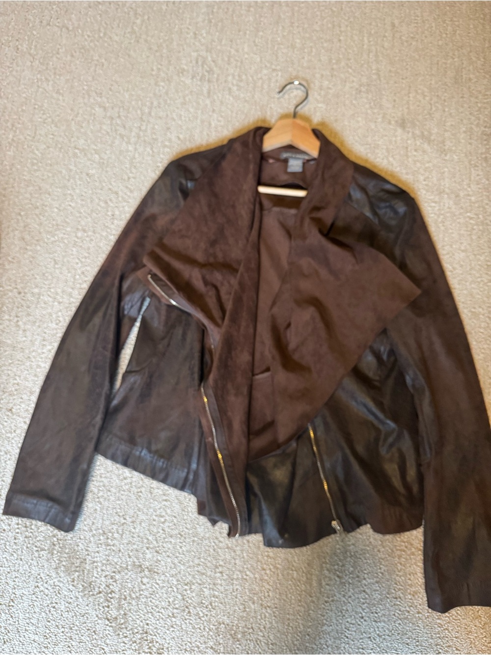 Dark Brown faux Suede Women's Jacket